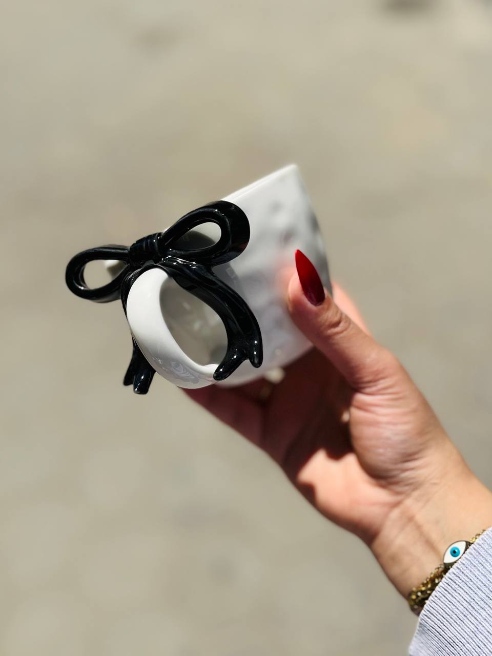Pearl Coquette Bow Teacup