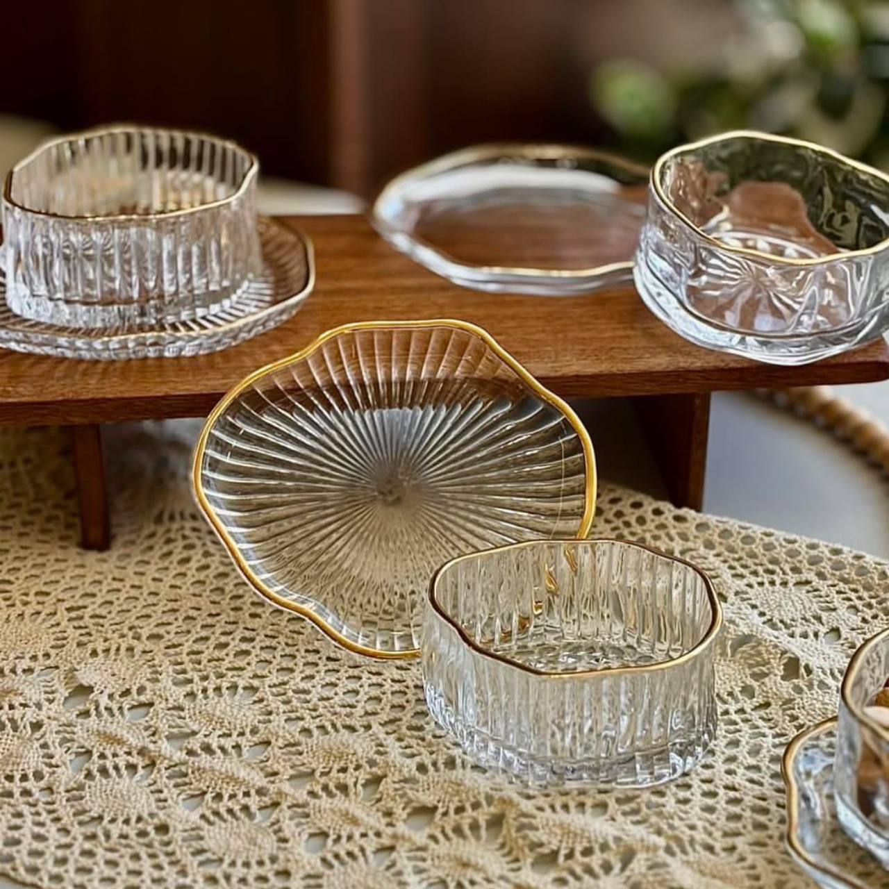 Vintage Gold Rim Set