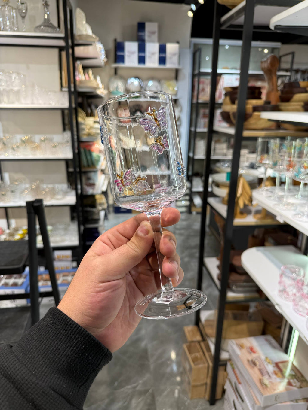 Enchanted Butterfly Glass Flute set