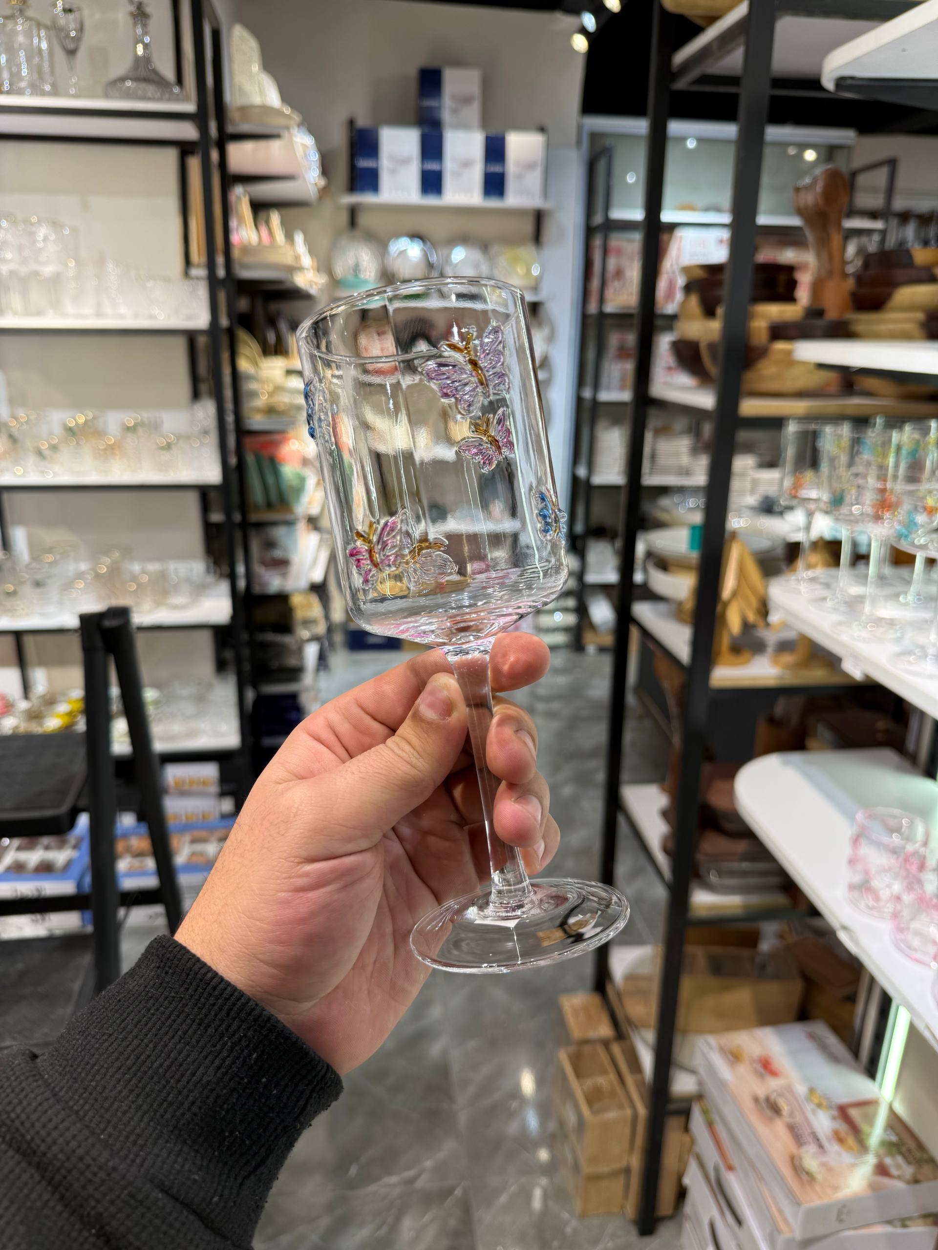 Enchanted Butterfly Glass Flute set