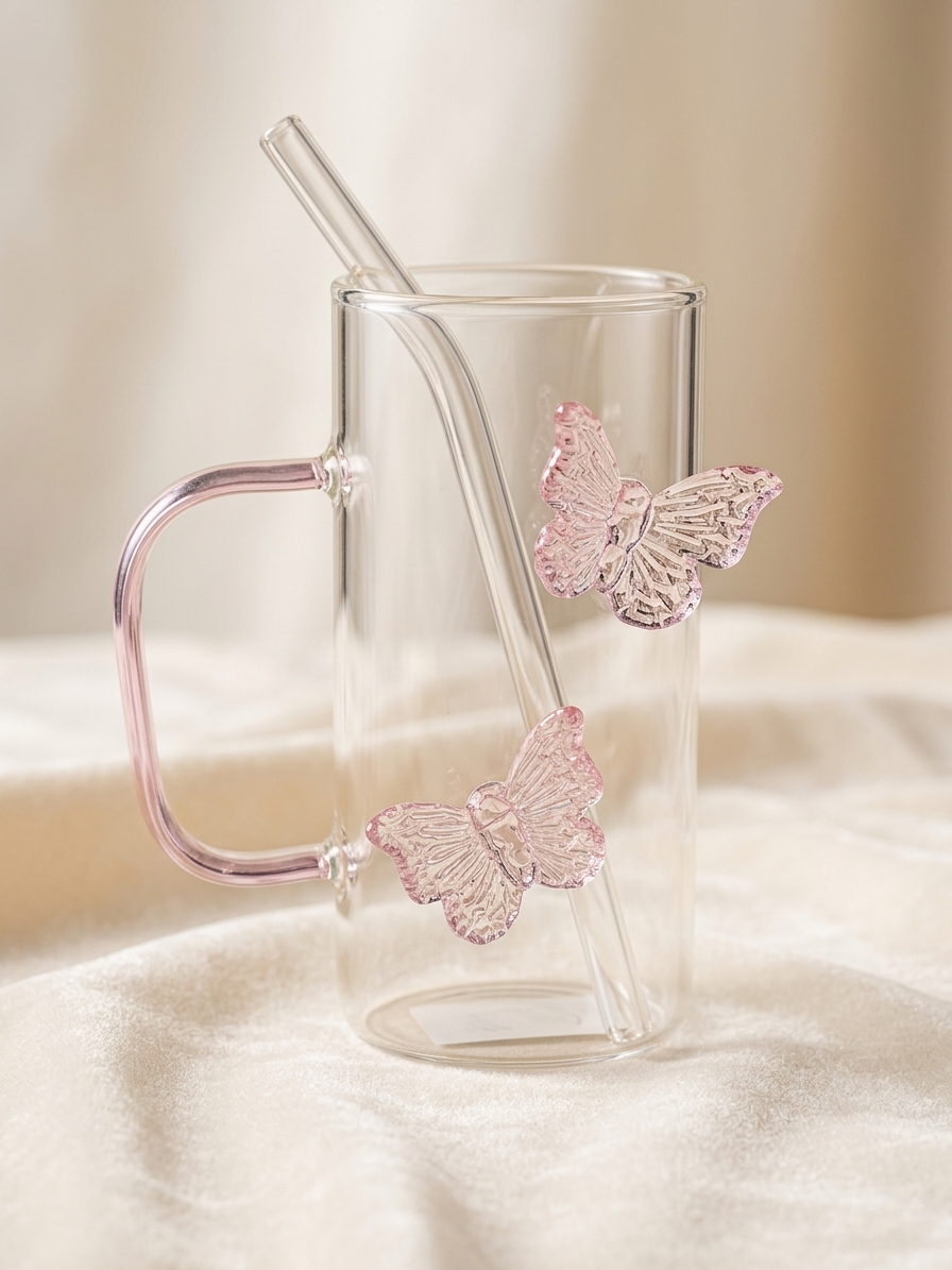 Dreamy Butterfly Glass Mug