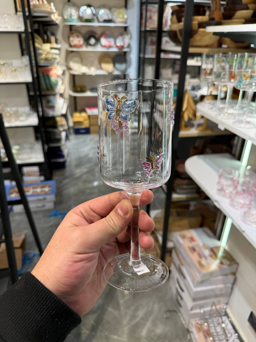 Enchanted Butterfly Glass Flute set