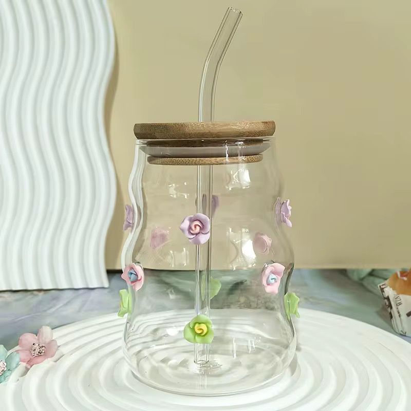 3D Floral Wavy Tumbler