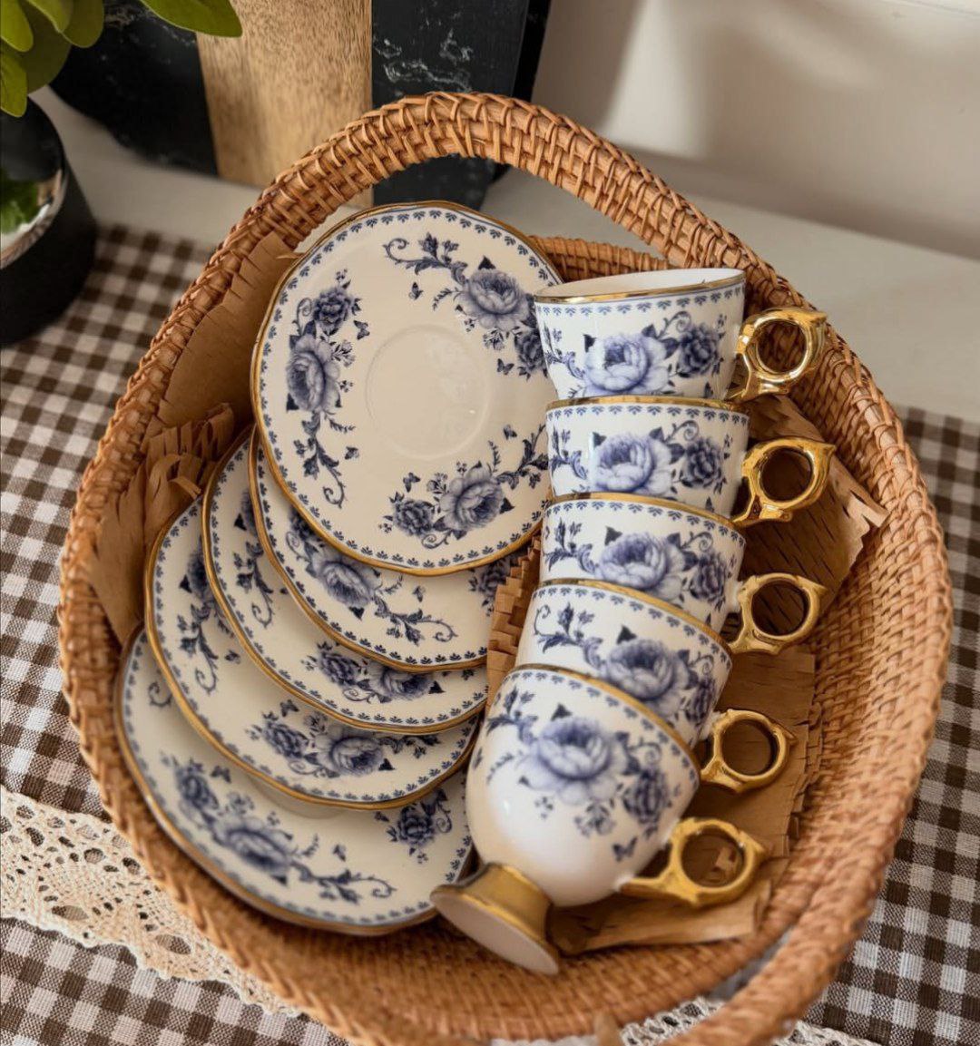 Royal Blue Floral Espresso & Tea Set