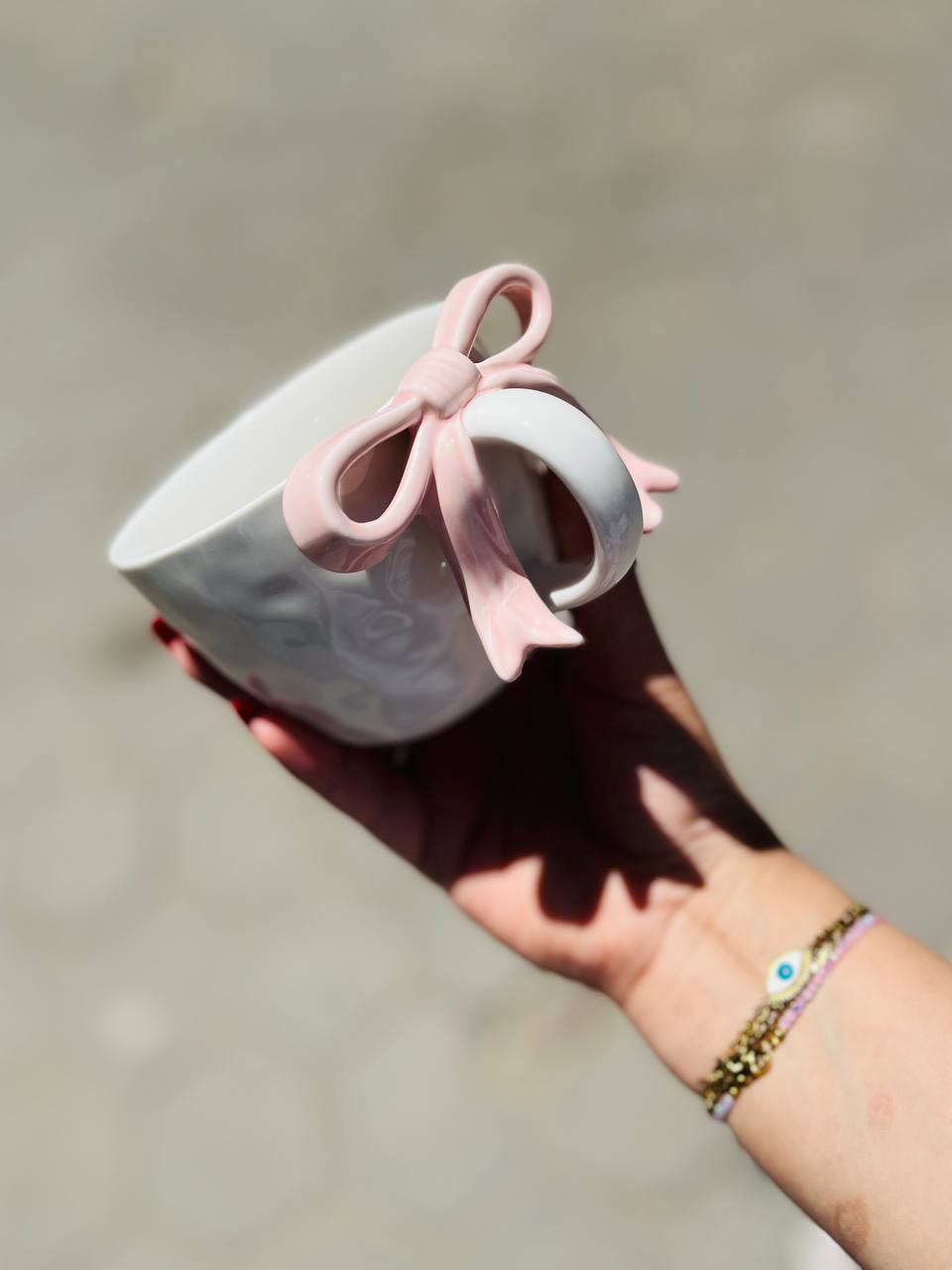 Pearl Coquette Bow Teacup