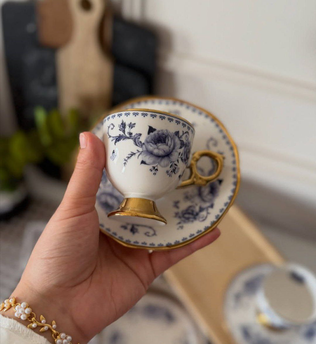 Royal Blue Floral Espresso & Tea Set