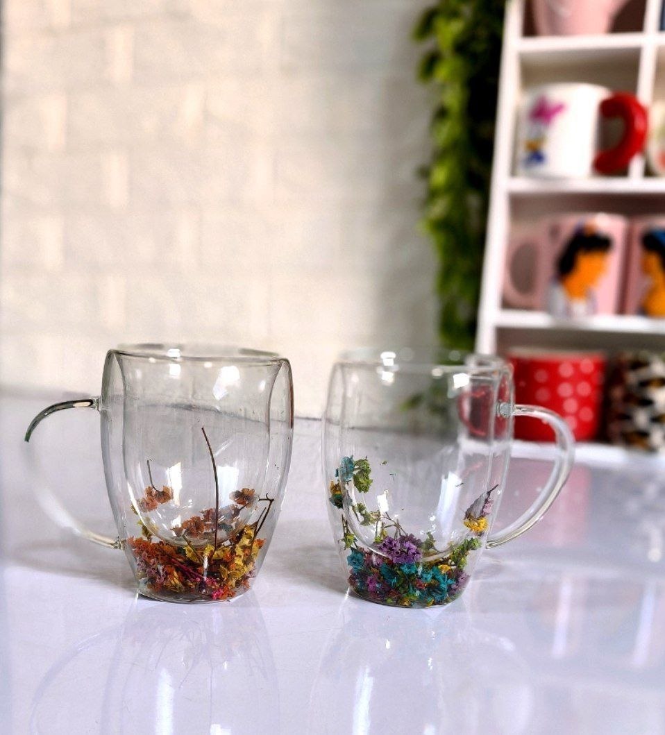Botanical Double-Wall Glass Mug