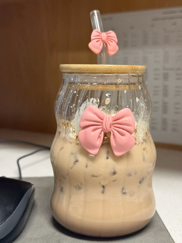 Blush Bow Iced Glass