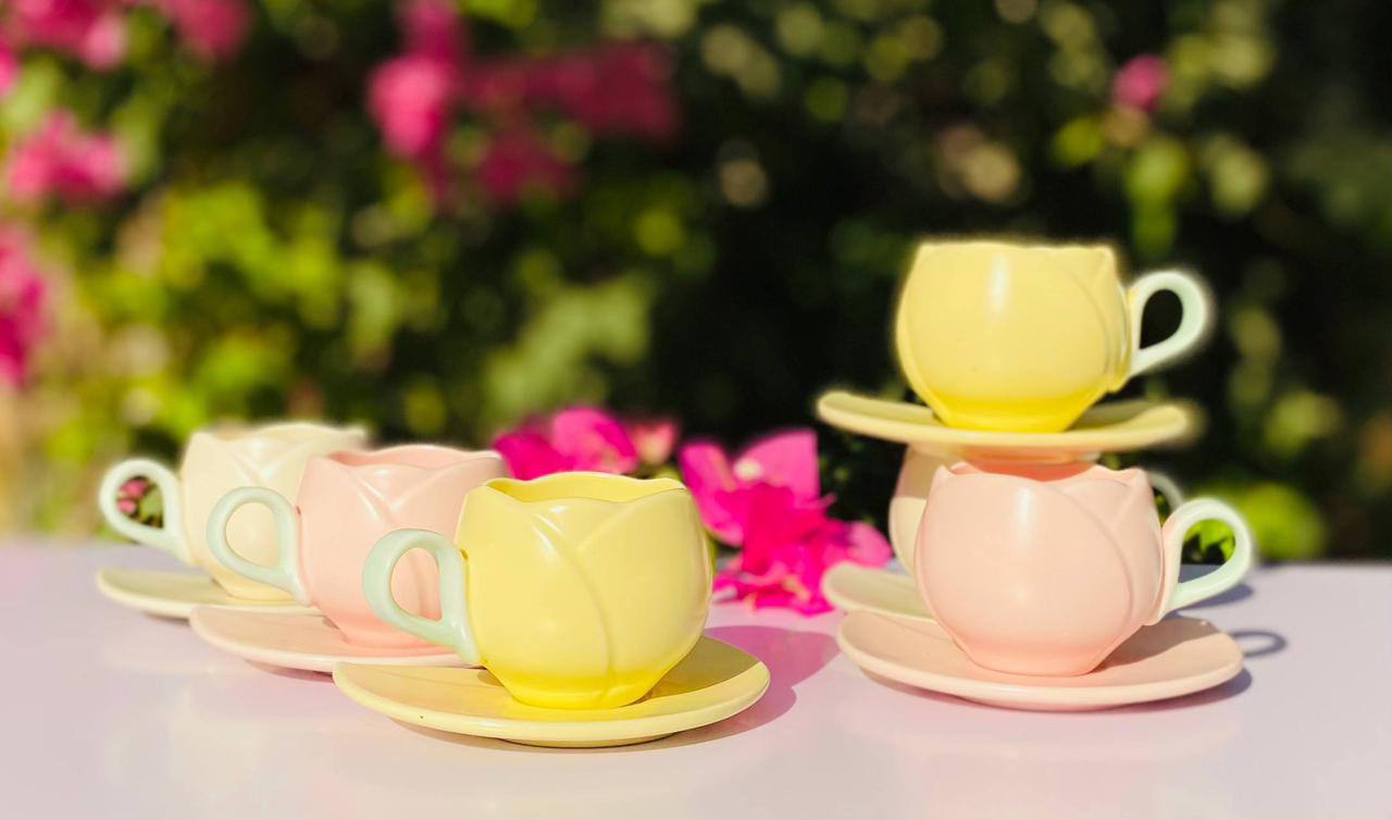 Pastel Blossom Cup Set