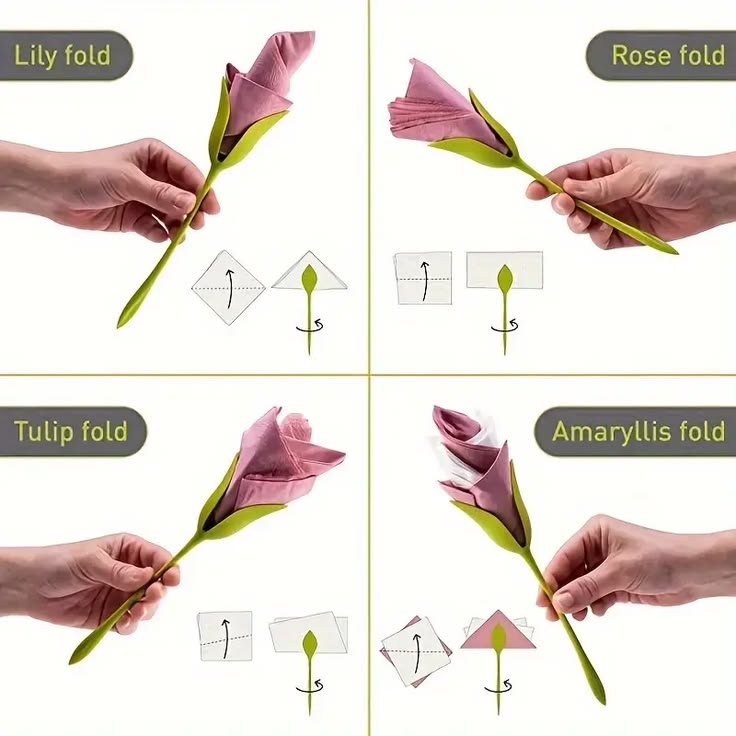 Elegant Tulip Napkin Holders 4 pieces