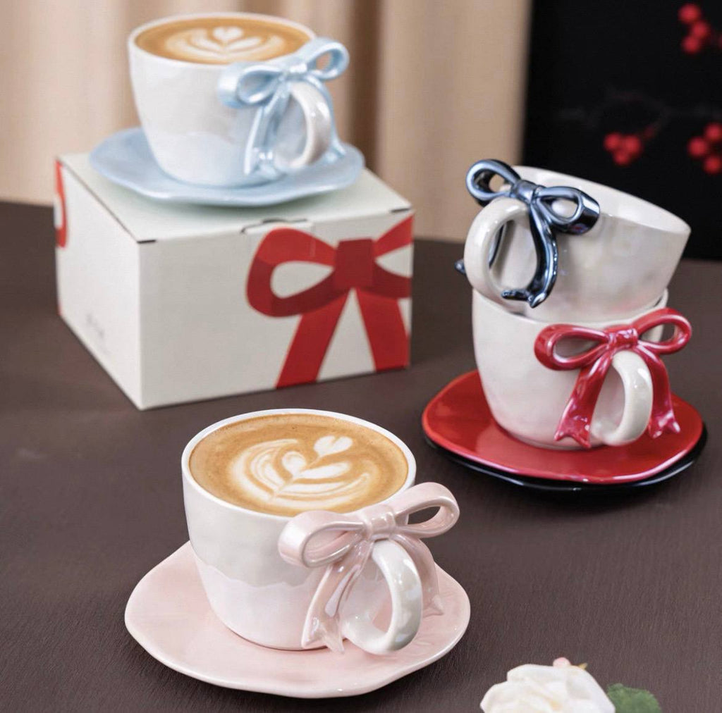 Pearl Coquette Bow Teacup