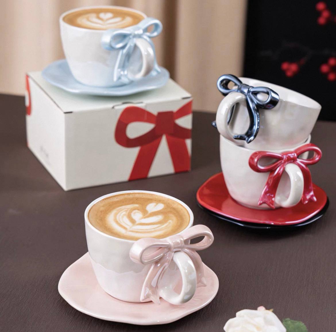 Pearl Coquette Bow Teacup