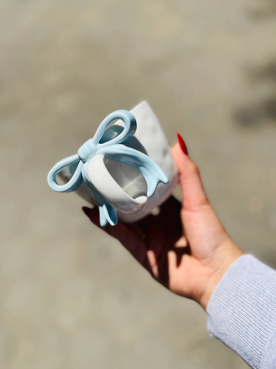Pearl Coquette Bow Teacup