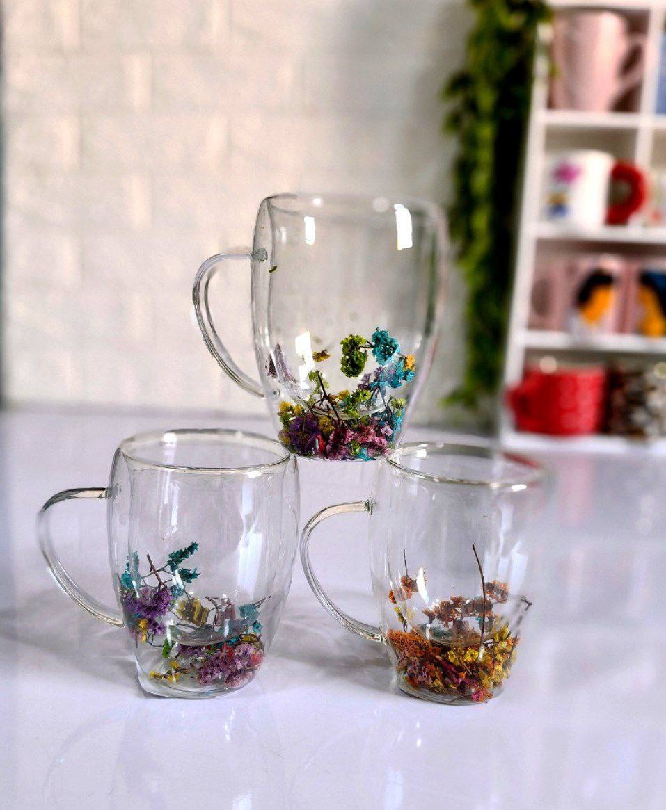 Botanical Double-Wall Glass Mug