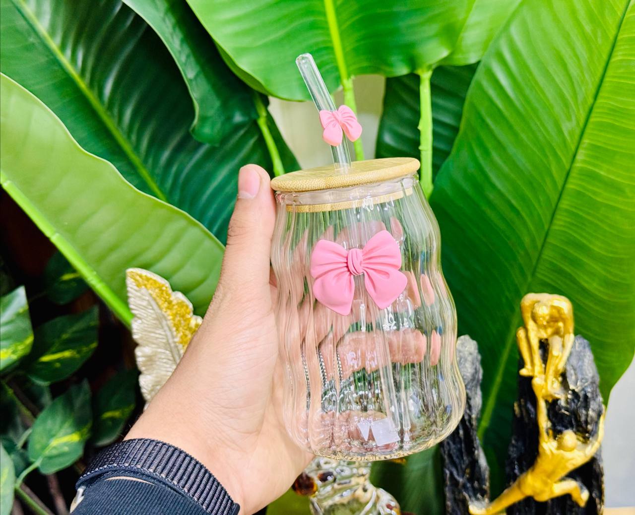 Blush Bow Iced Glass