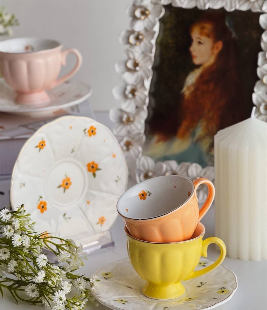 Elegant Pastel Garden Tea Set