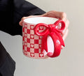 Red Checker Bow Mug