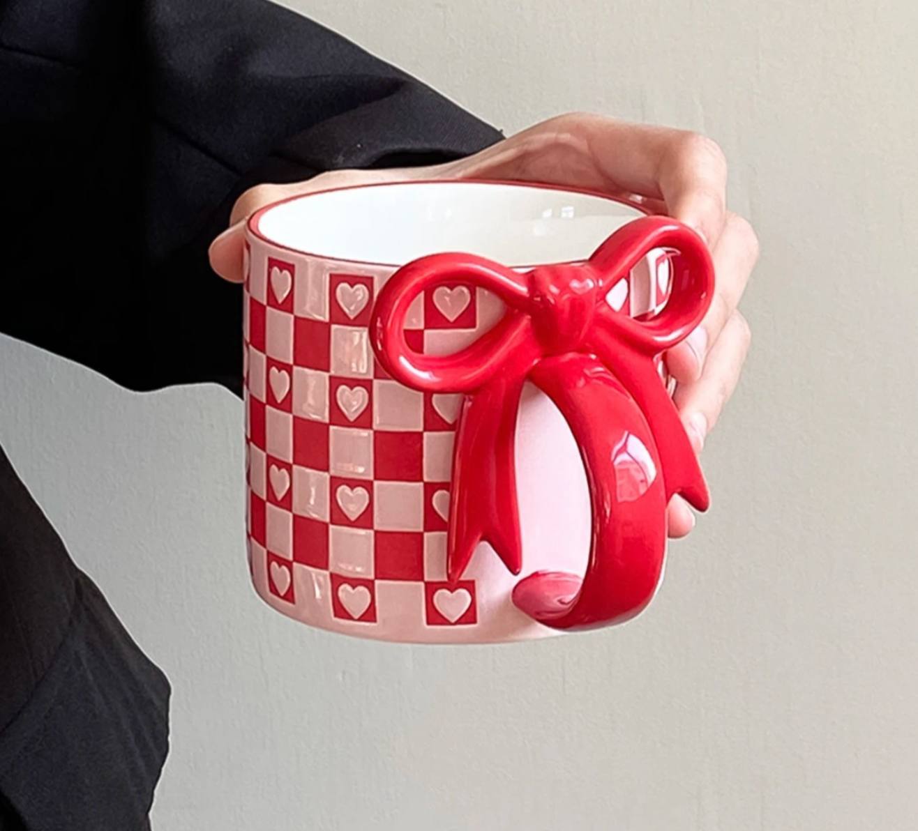 Red Checker Bow Mug