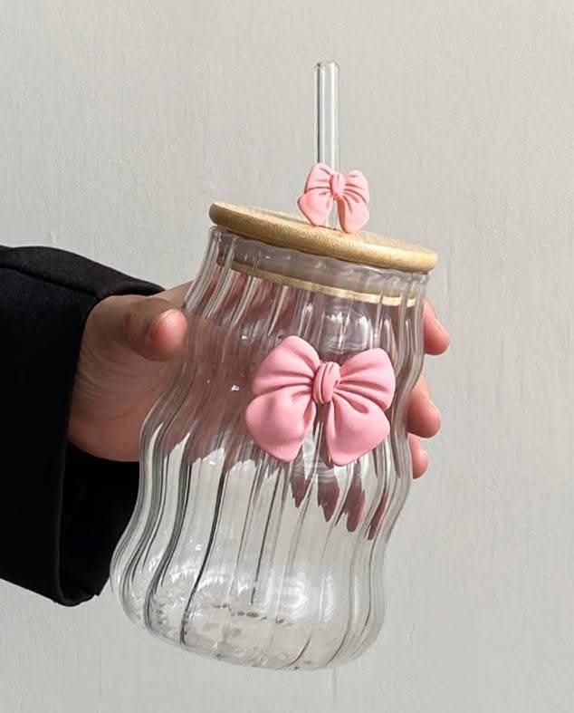Blush Bow Iced Glass