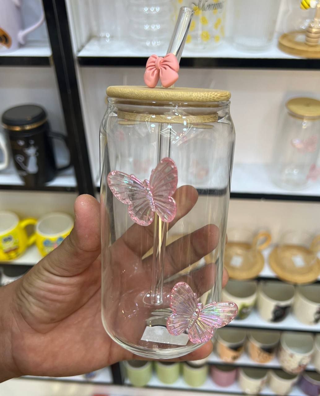 Dreamy Butterfly Glass Tumbler