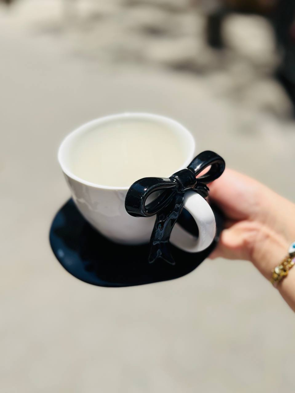 Pearl Coquette Bow Teacup
