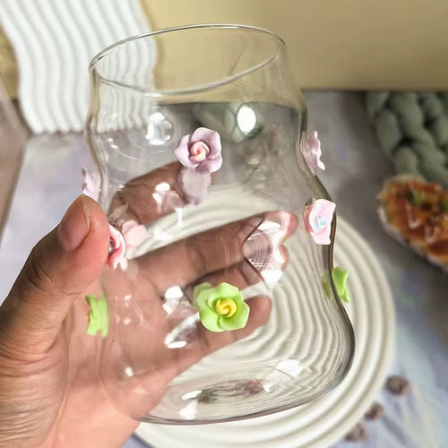 3D Floral Wavy Tumbler