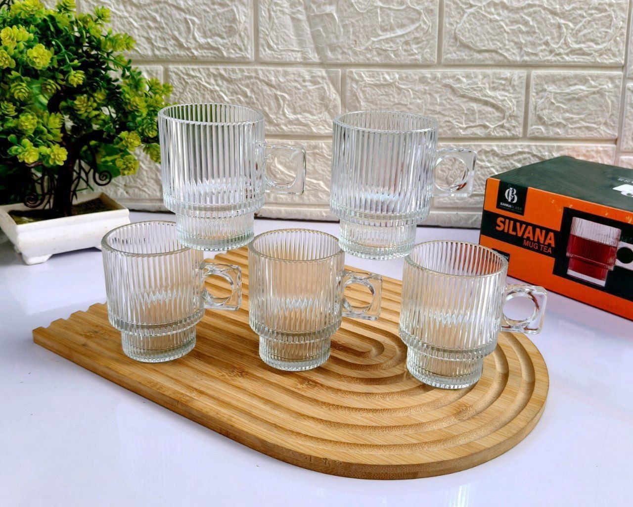 Vintage Fluted Glass Set