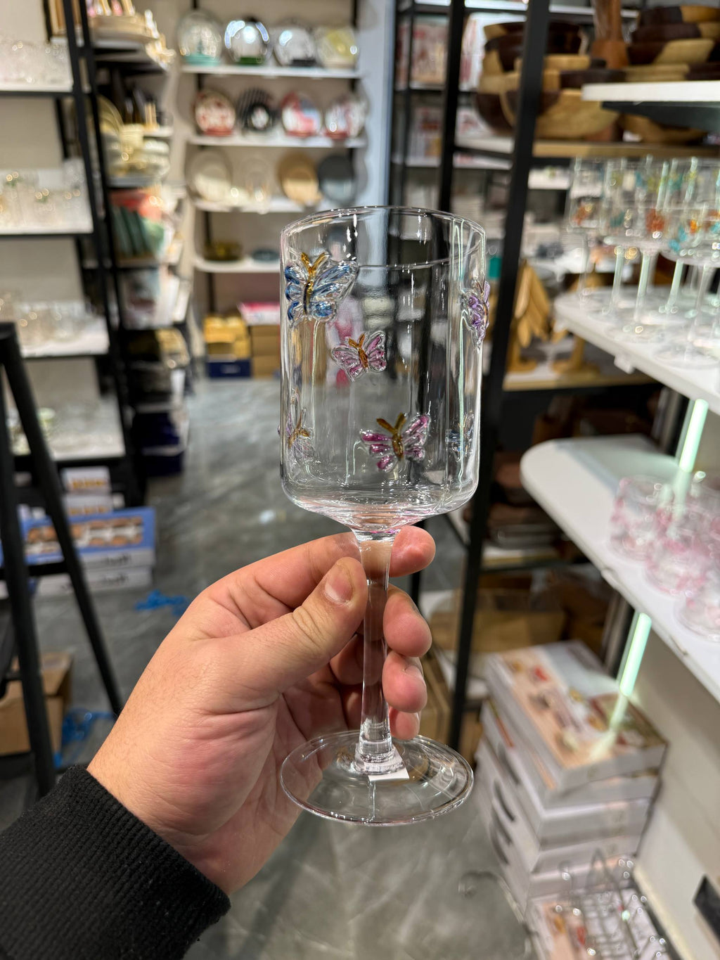 Enchanted Butterfly Glass Flute set