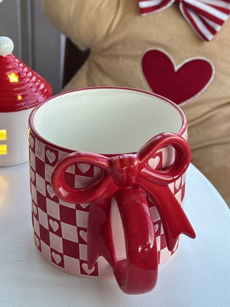 Red Checker Bow Mug