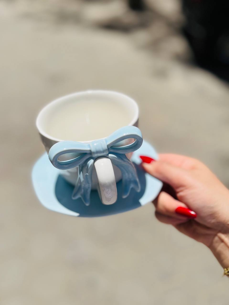 Pearl Coquette Bow Teacup