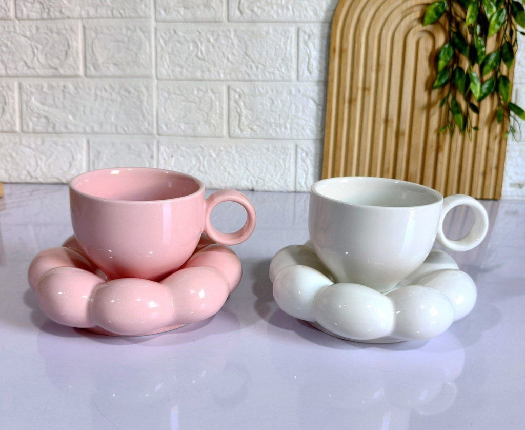 Pastel Cloud Chubby Mug & Saucer Set